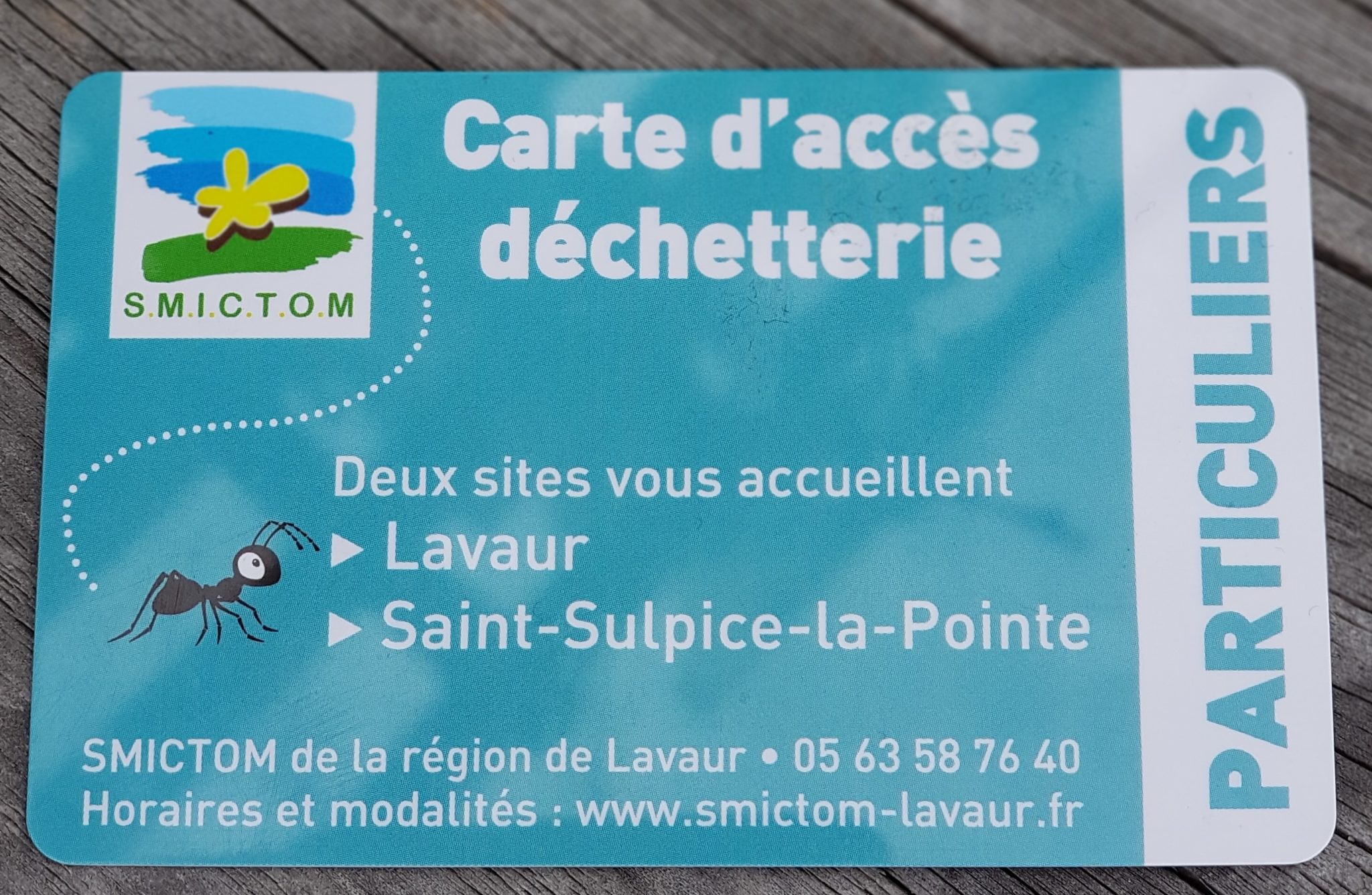 La carte de déchetterie SMICTOM de Lavaur